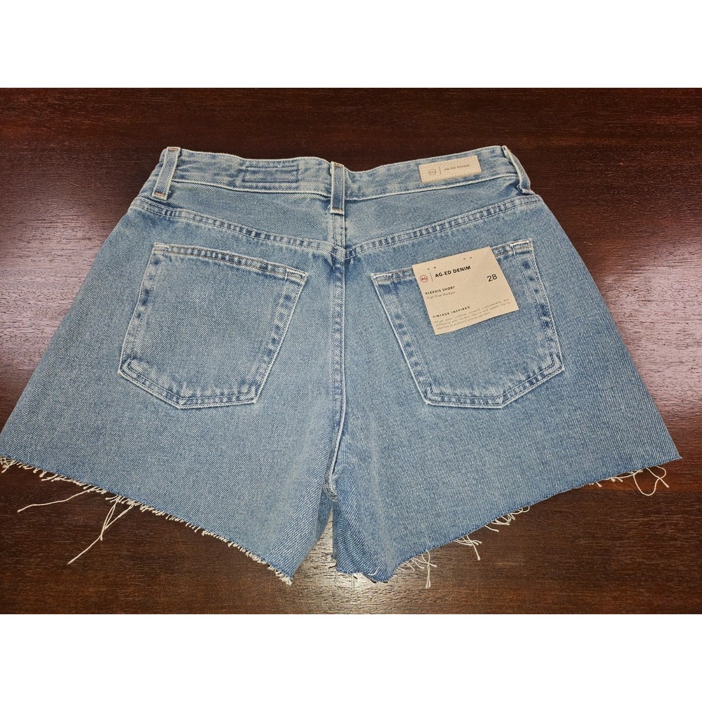 AG ADRIANO GOLDSCHMIED ALEXXIS SHORT HIGH RISE WEDGIE WOMEN 28 NWT - Picture 2 of 9